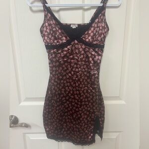 Garage Black Slip with Pink Floral Trim Adjustable Straps